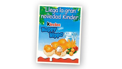 2002<br />Lanzamiento de Kinder Happy Hippo, otra novedad de la gama Kinder<sup>®</sup>.