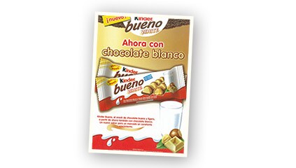 2006<br />Lanzamiento de Kinder Bueno White para seguir disfrutando del exquisito placer de Kinder Bueno también en verano.