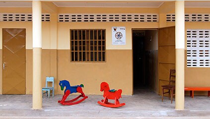 The new school block at the Cité Verte school