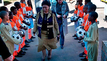 Hon. Angelina Angie Matsie Motshekga, Minister of Basic Education, at the inauguration ceremony of Japie Greyling, at the end of the complete restoration work