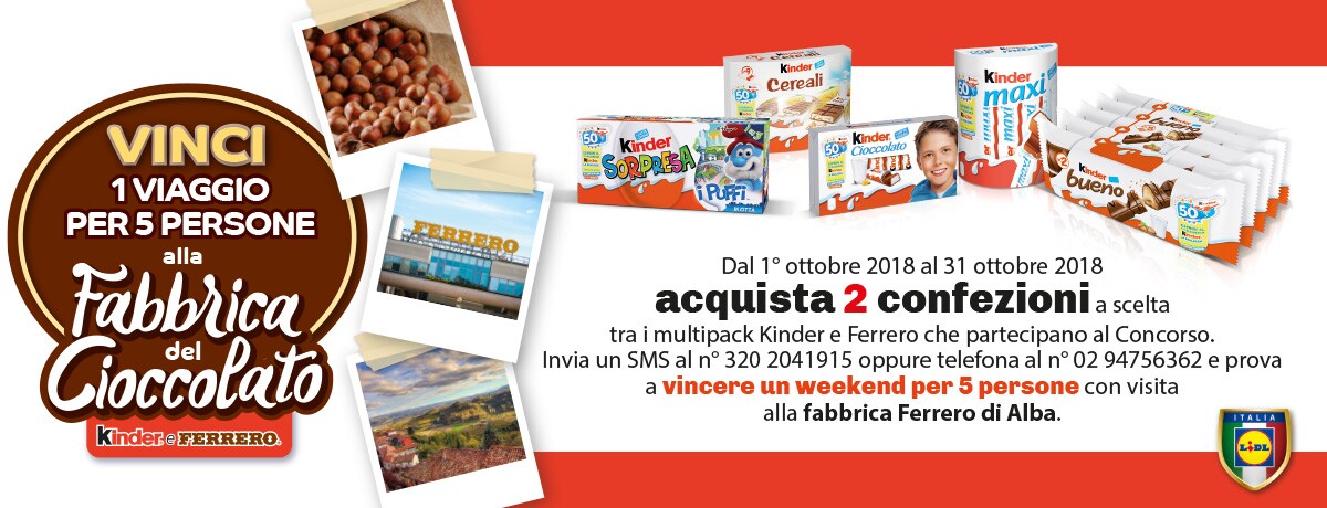 Vinci un week end alla Fabbrica del Cioccolato con LIDL - 2018