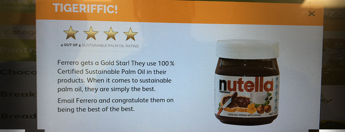 TARONGA ZOO CHAMPIONS SUSTAINABLE PALM OIL AND CONGRATULATES FERRERO FOR ITS COMMITMENTS