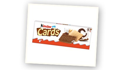 2020<br />Se lanza la primera galleta de Ferrero, Kinder Cards.