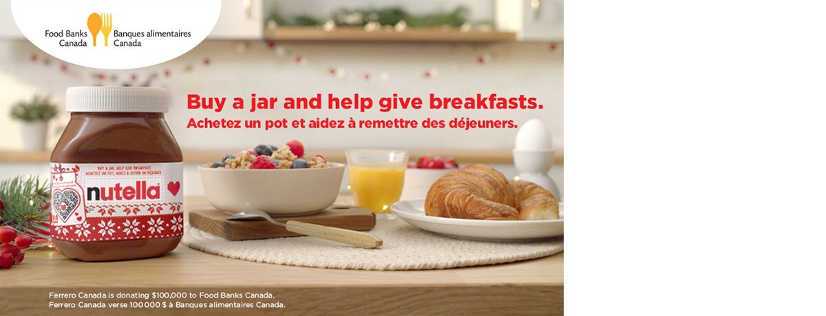 Nutella® announces partnership with Food Banks Canada to help provide breakfasts