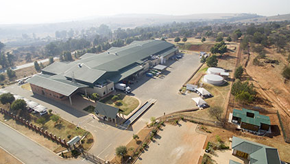 Aerial view of the Ferrero factory in Walkerville