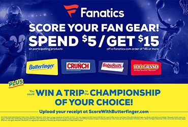 Butterfinger, Baby Ruth & CRUNCH Partner with Fanatics to Give One Lucky Fan an Ultimate Sports Championship Experience