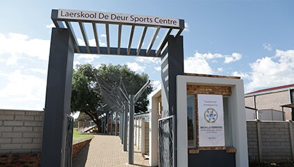 Entrance with guardhouse to Sports Center