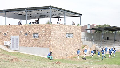 Changing room with “Belvedere” for school staff