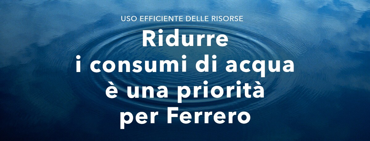 Riduzione dei consumi di acqua